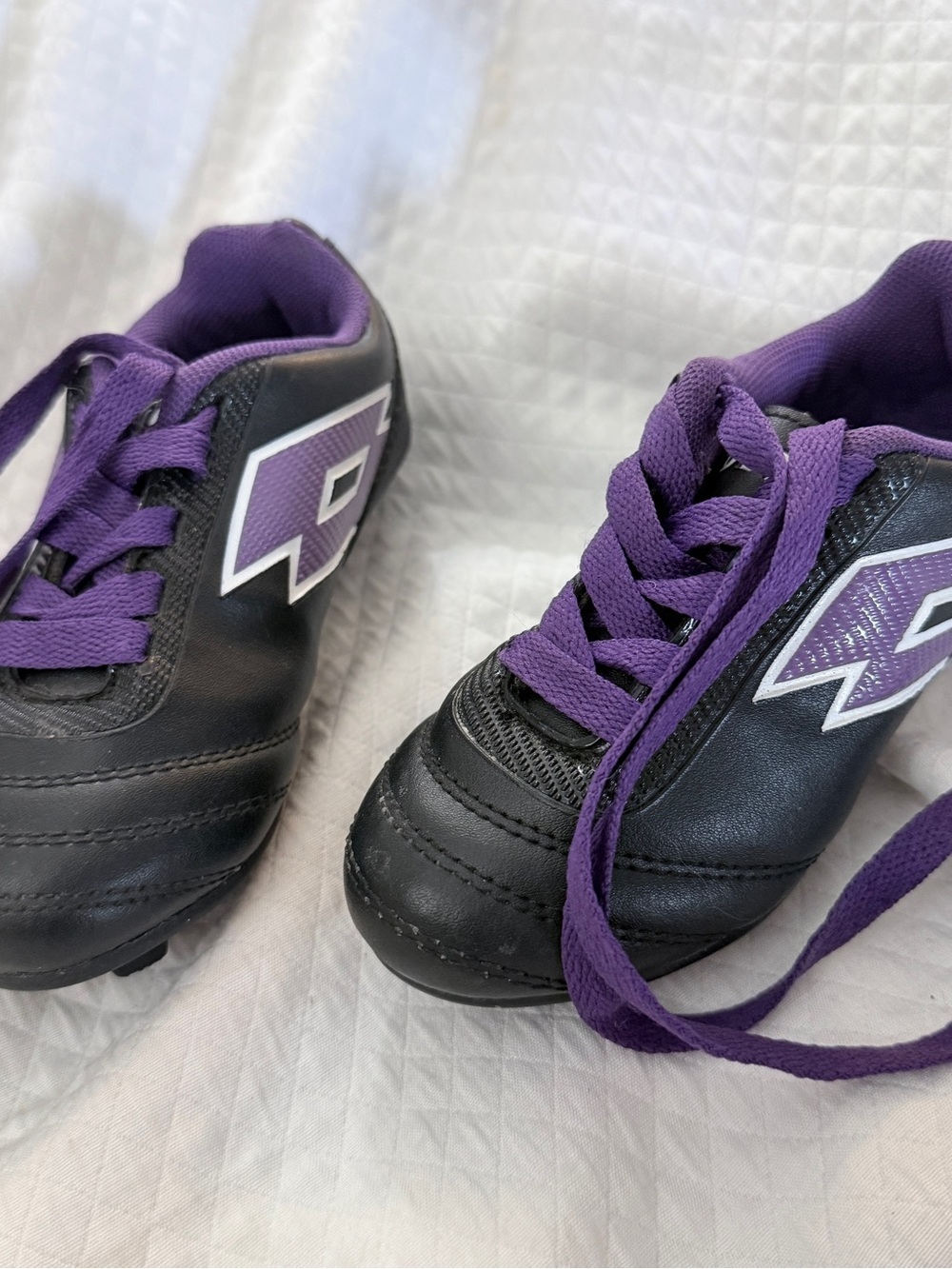 Lotto Striker Youth Girl's Soccer Cleats Black Purple Size US 9T - Picture 3 of 7